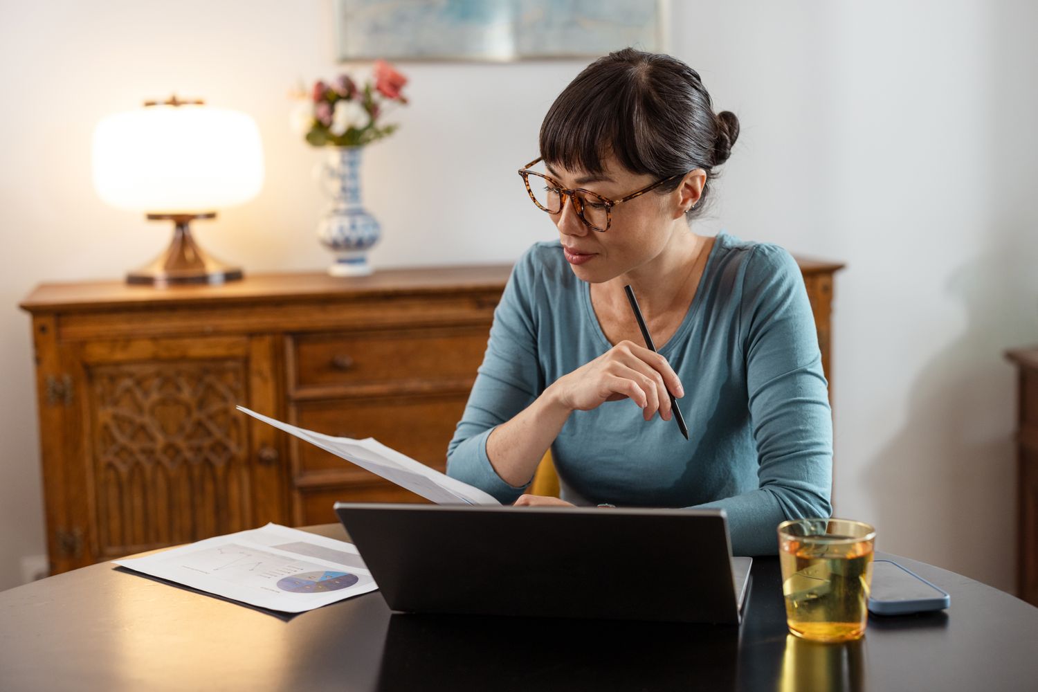 Property buyers discussing finances