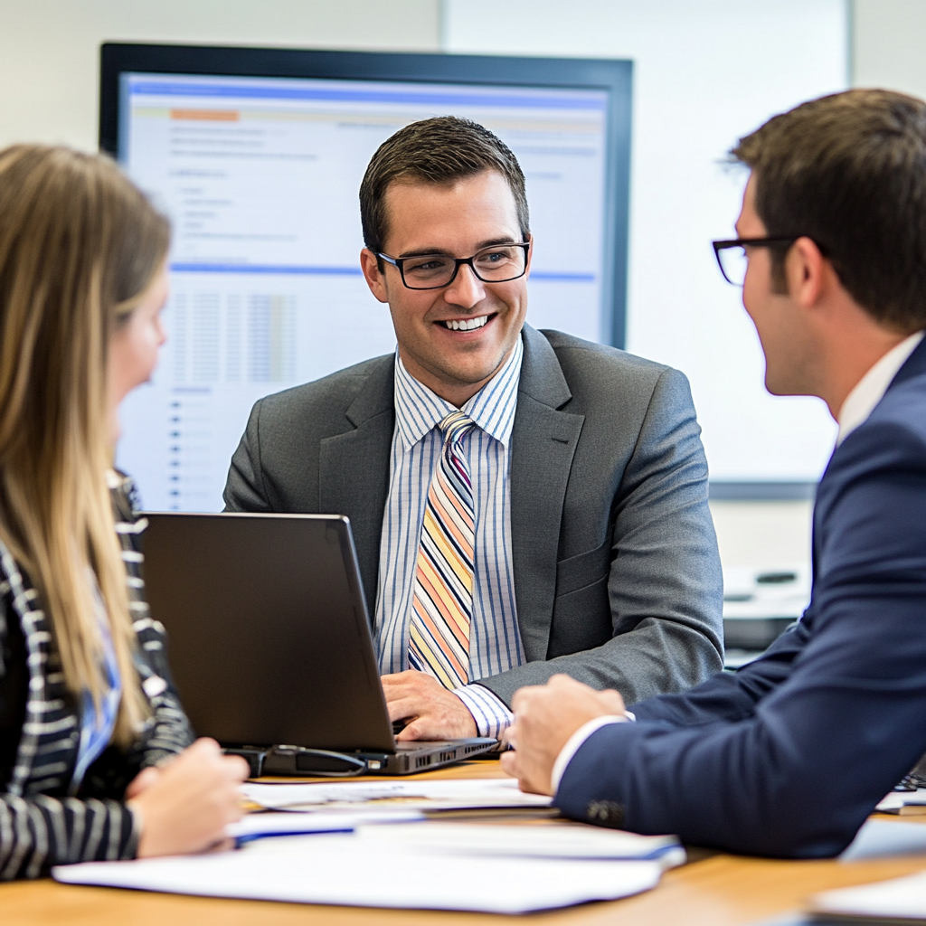Financial advisors reviewing a property strategy