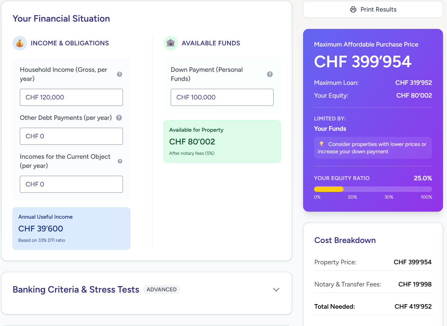 Valory Deals affordability test